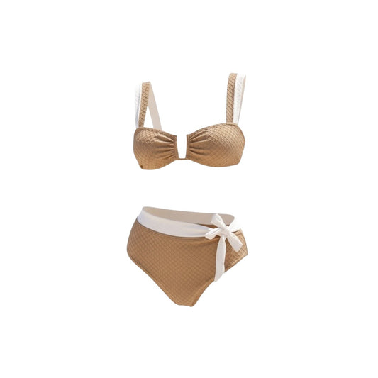 Brown High Waist Bikini Set
