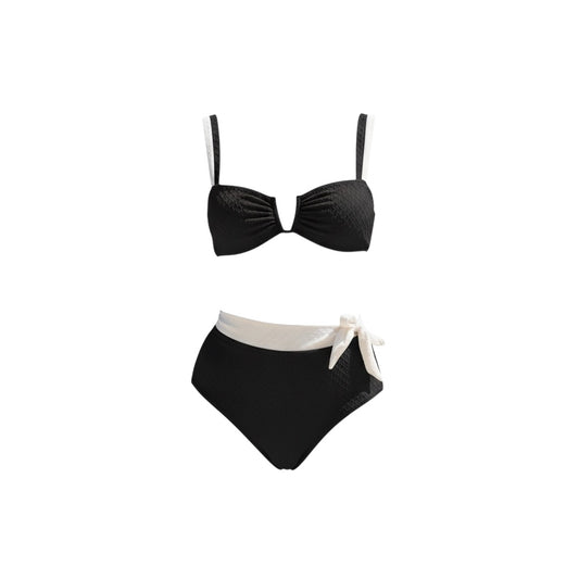 Black & White High Waist Bikini Set
