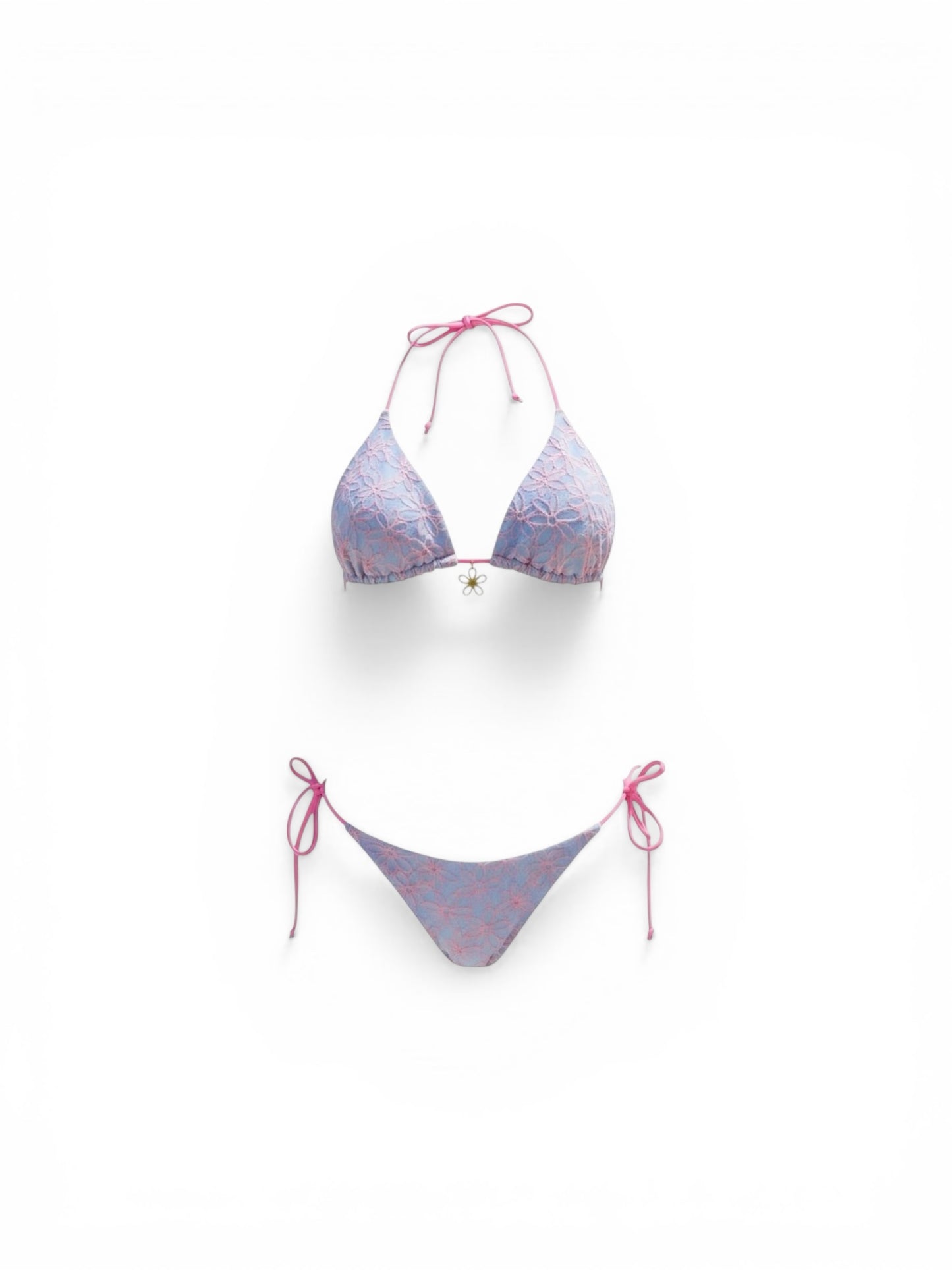 Pink Aura Triangle Bikini Set