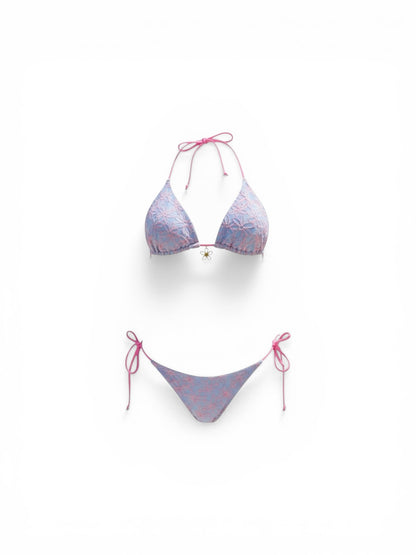 Pink Aura Triangle Bikini Set